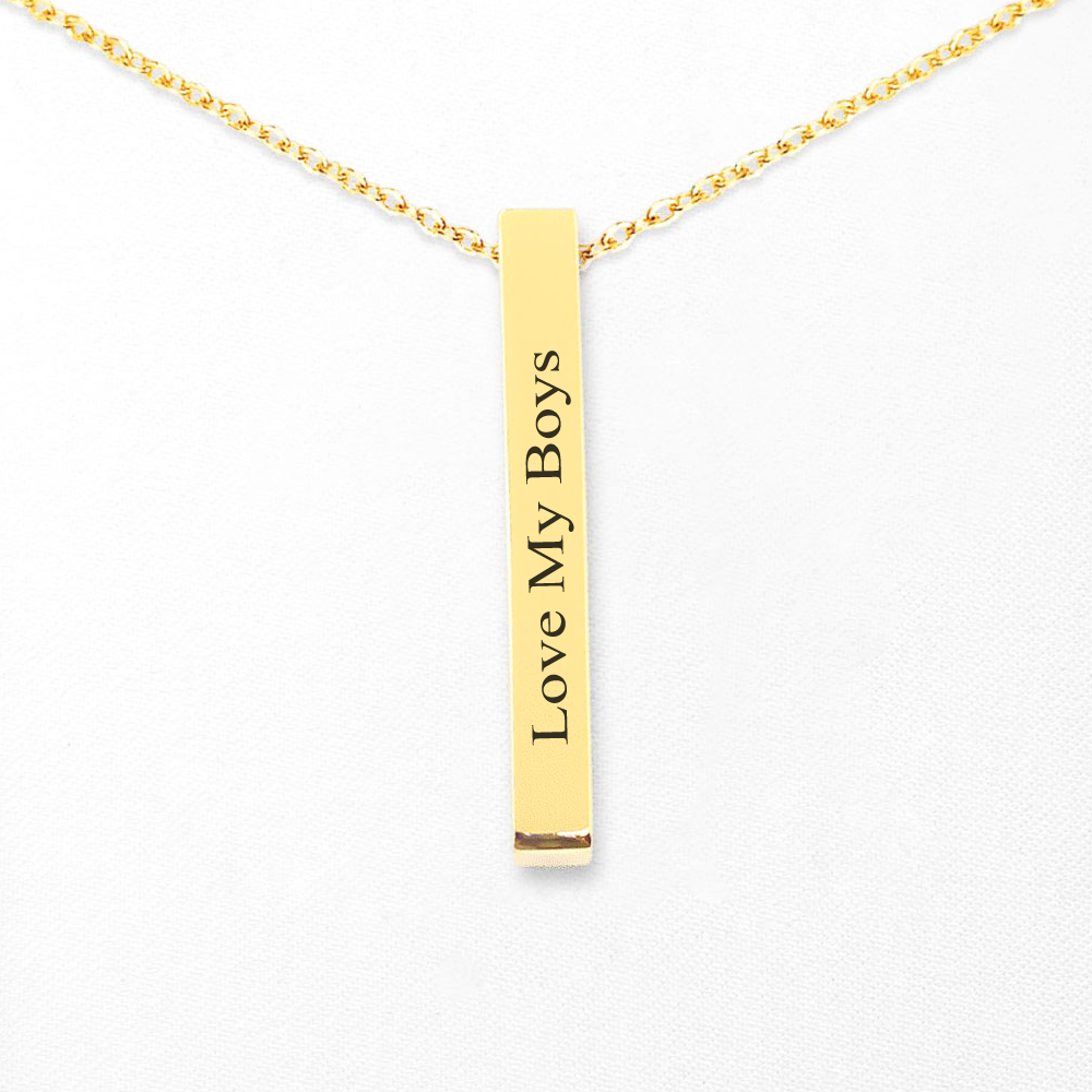 3D Bar Necklace - Fine Link v2