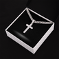 Cuban Chain Engraved Cross and Personal Card
