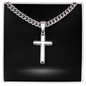 Cuban Chain Engraved Cross and Personal Card