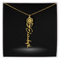 Flower Month Name Necklace and Personalized Card