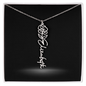 Flower Month Name Necklace and Personalized Card