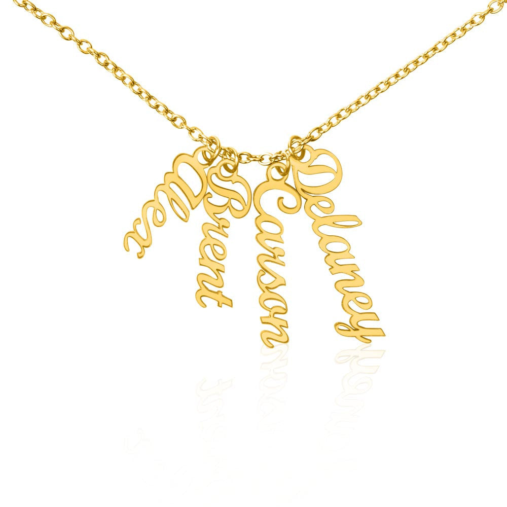 Multiple Name Necklace and Personal Message Card