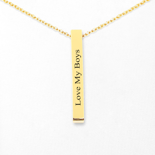 3D Bar Necklace - Fine Link