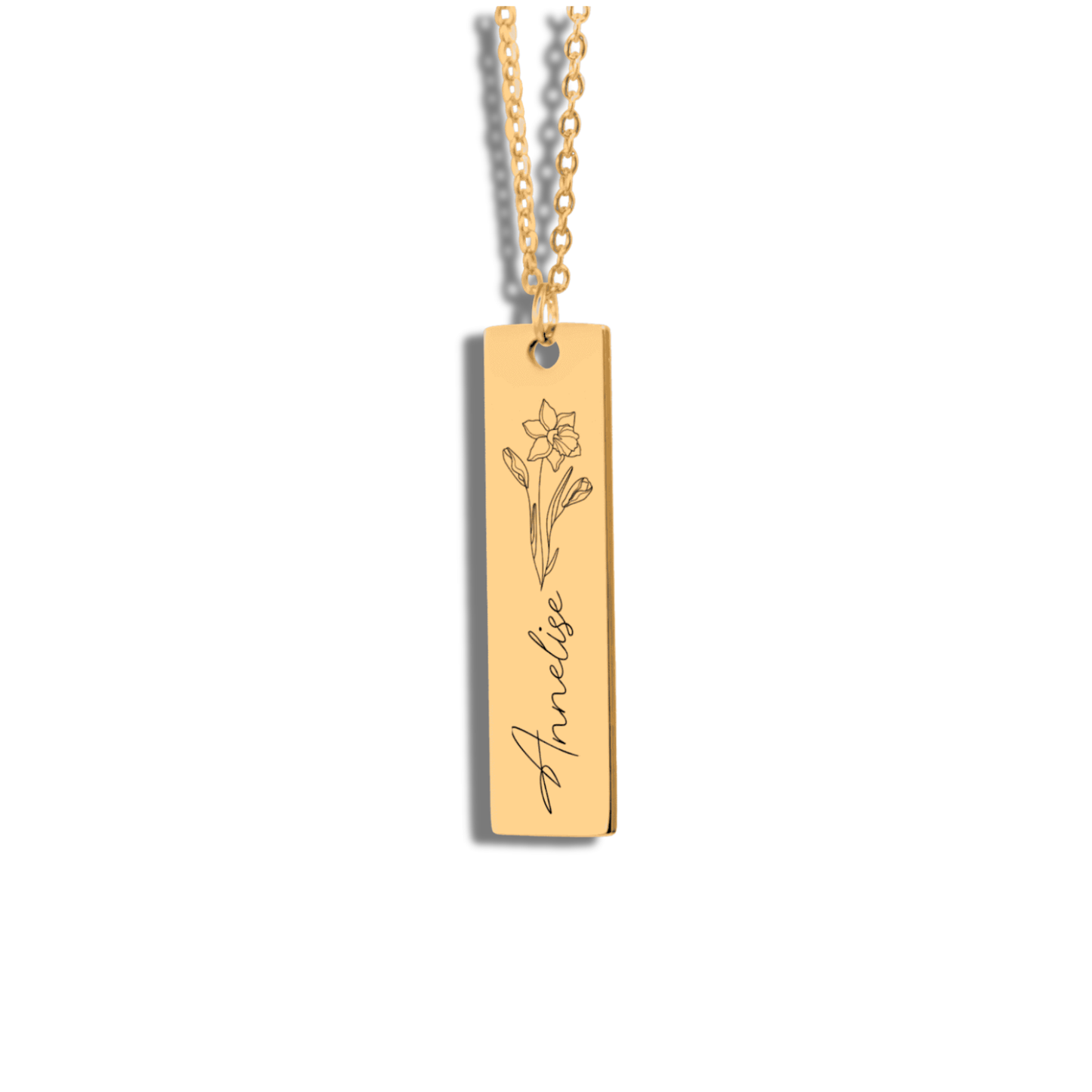 Name & Birthflower Necklace  +