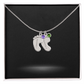 Baby Foot Name with Birthstone Necklace and Personal Message Card +