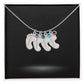 Baby Foot Name with Birthstone Necklace and Personal Message Card +