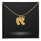 Baby Foot Name with Birthstone Necklace and Personal Message Card +