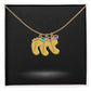 Baby Foot Name with Birthstone Necklace and Personal Message Card +