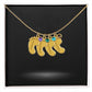 Baby Foot Name with Birthstone Necklace and Personal Message Card +
