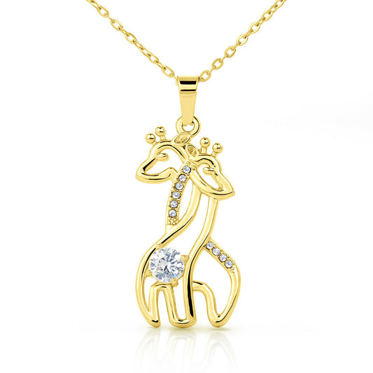 Giraffe Love Necklace with Personalized Message Card