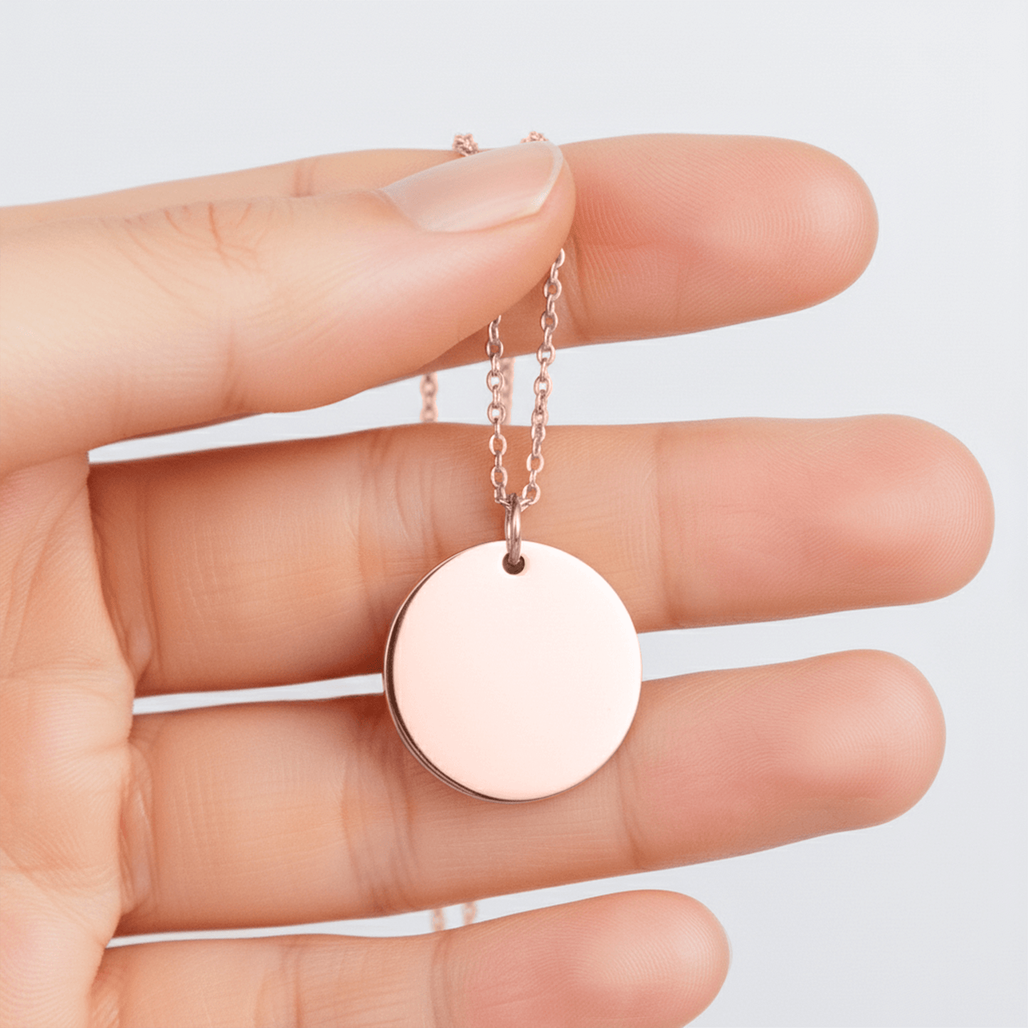 Name & Birth Flower Coin Necklace Gift with Custom Message Card