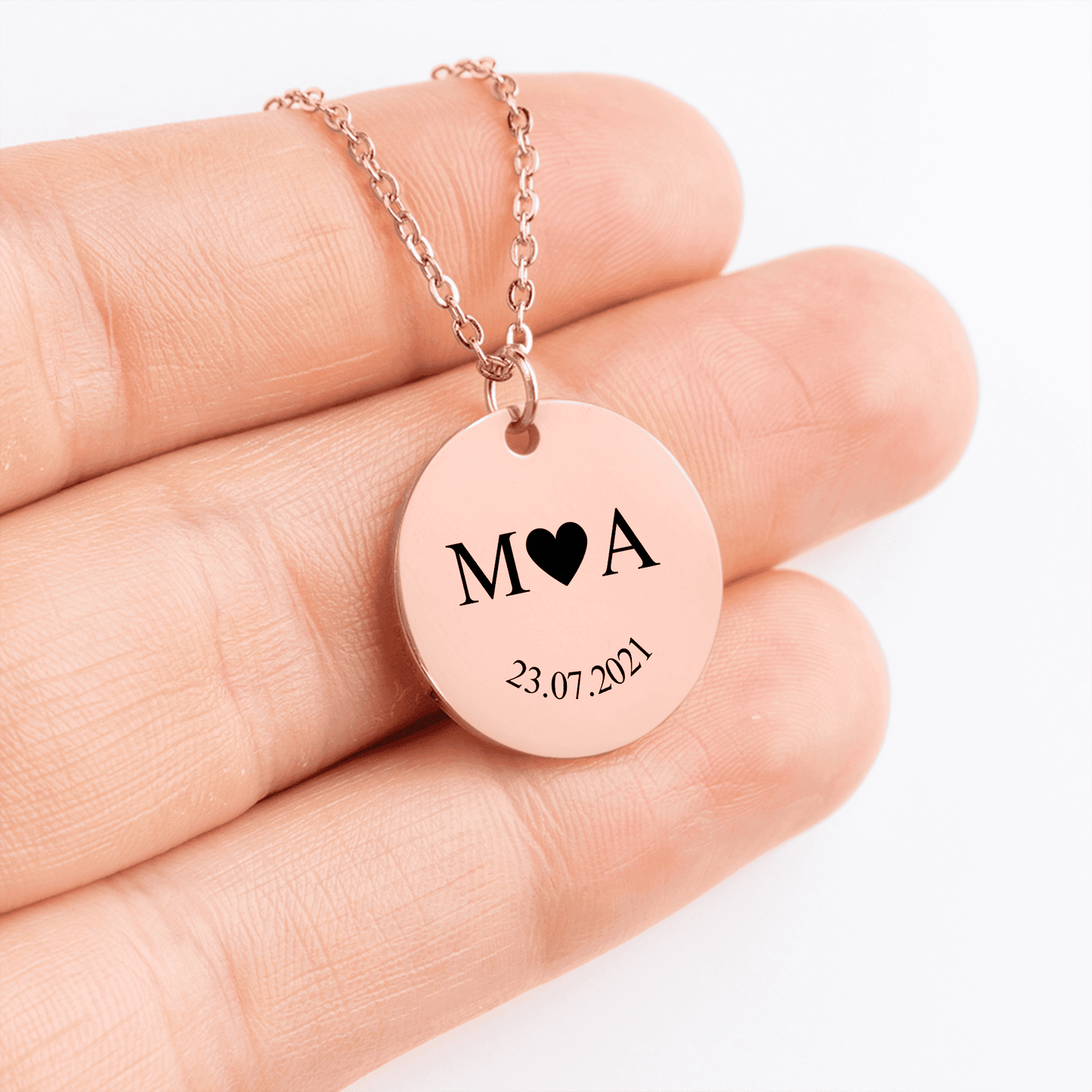 Etched In Time Initials Necklace  +