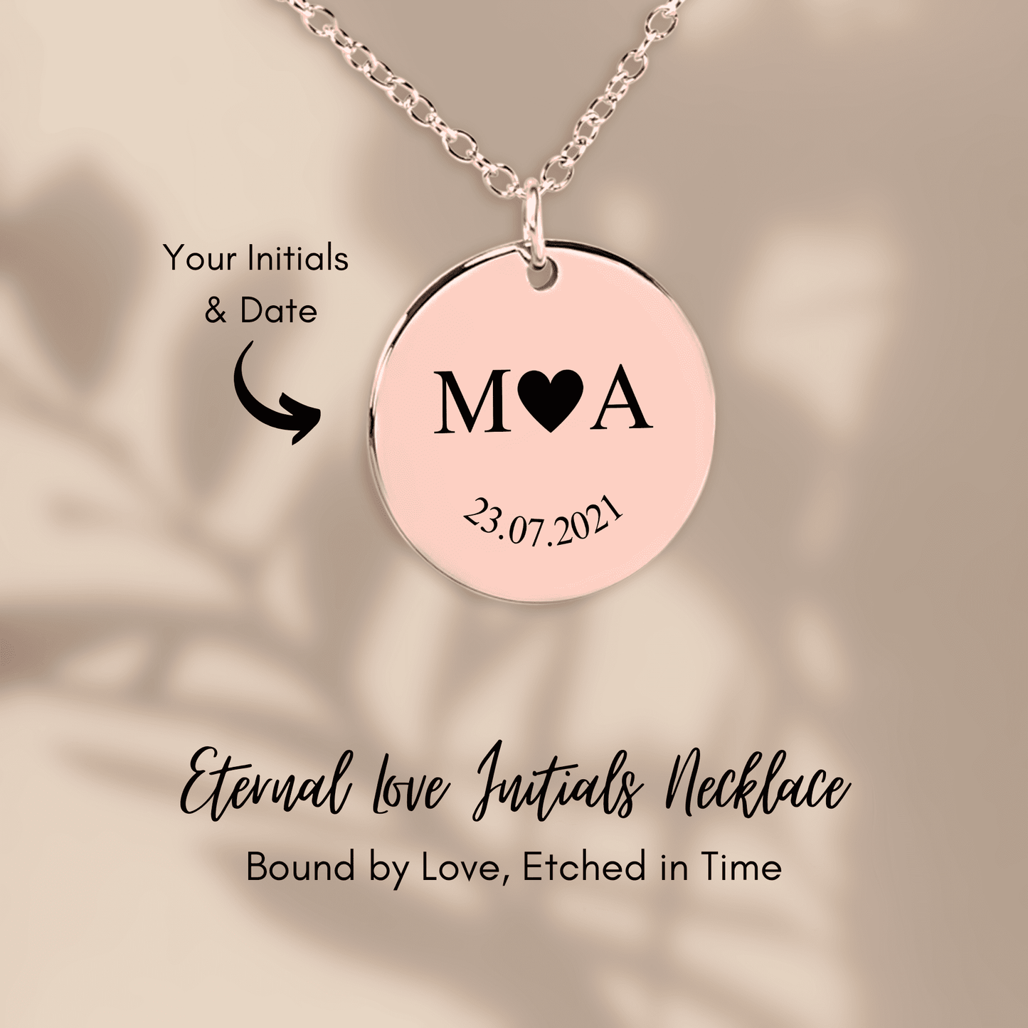 Etched In Time Initials Necklace  +