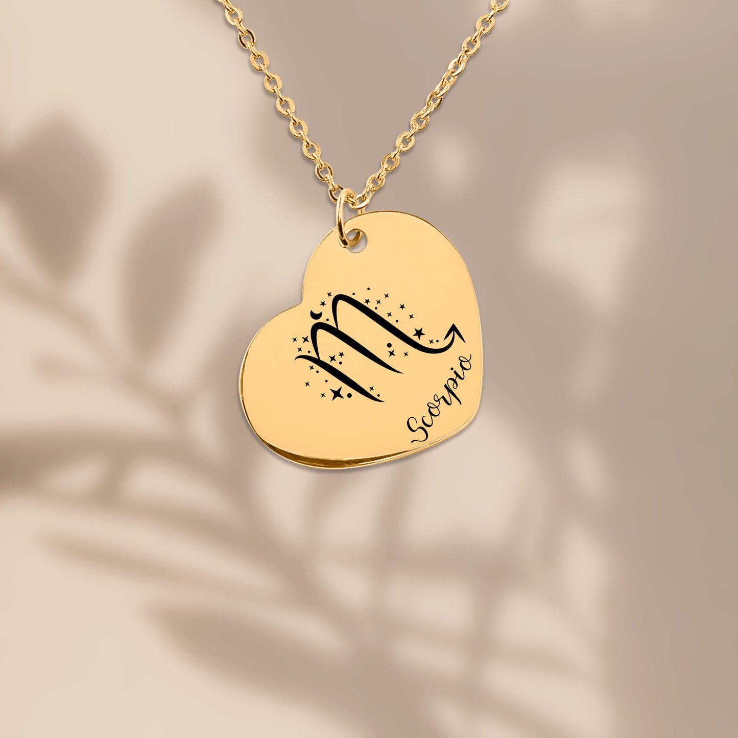 Zodiac Signs Heart Necklace Gift with Custom Message Card  +