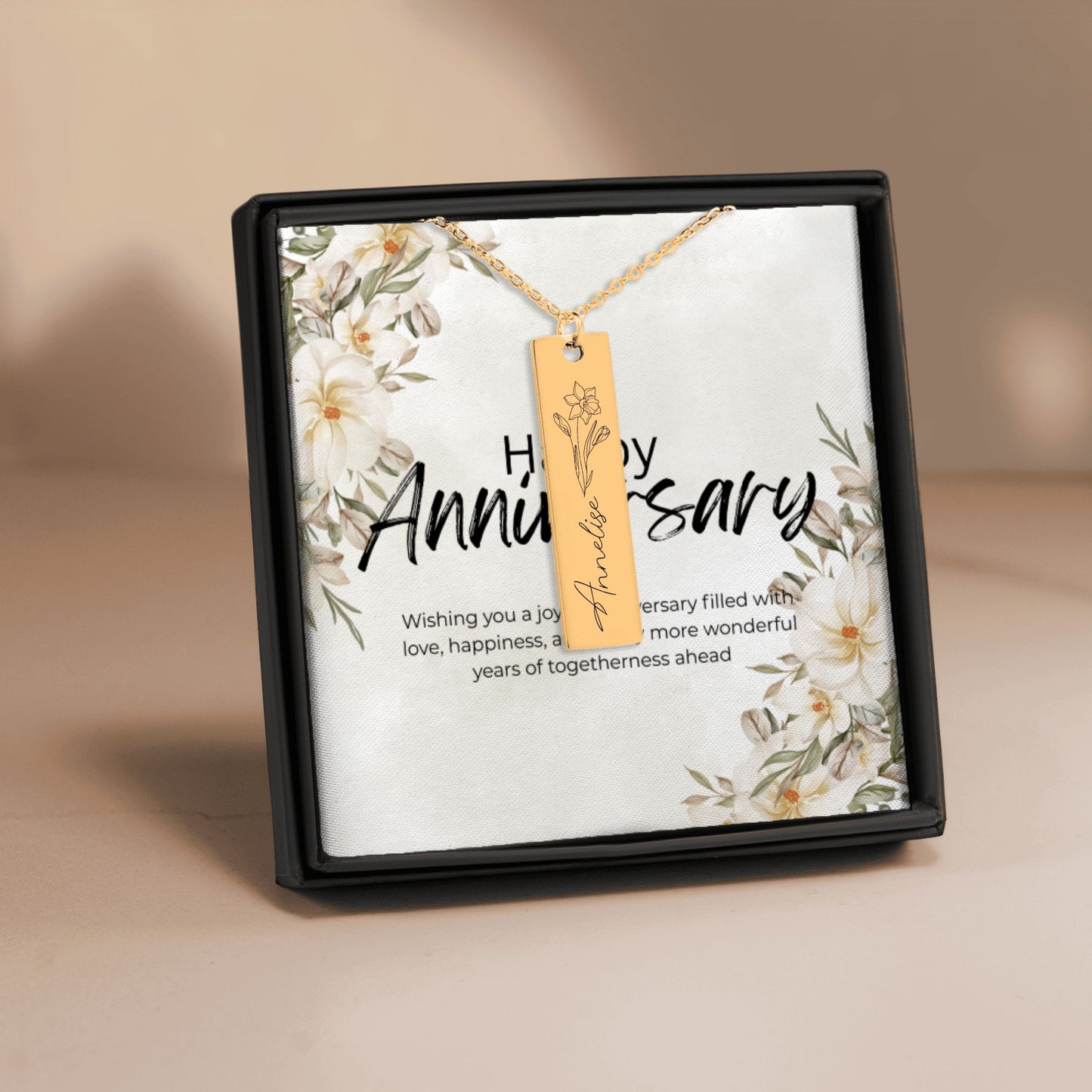 Name & Birthflower Necklace  +