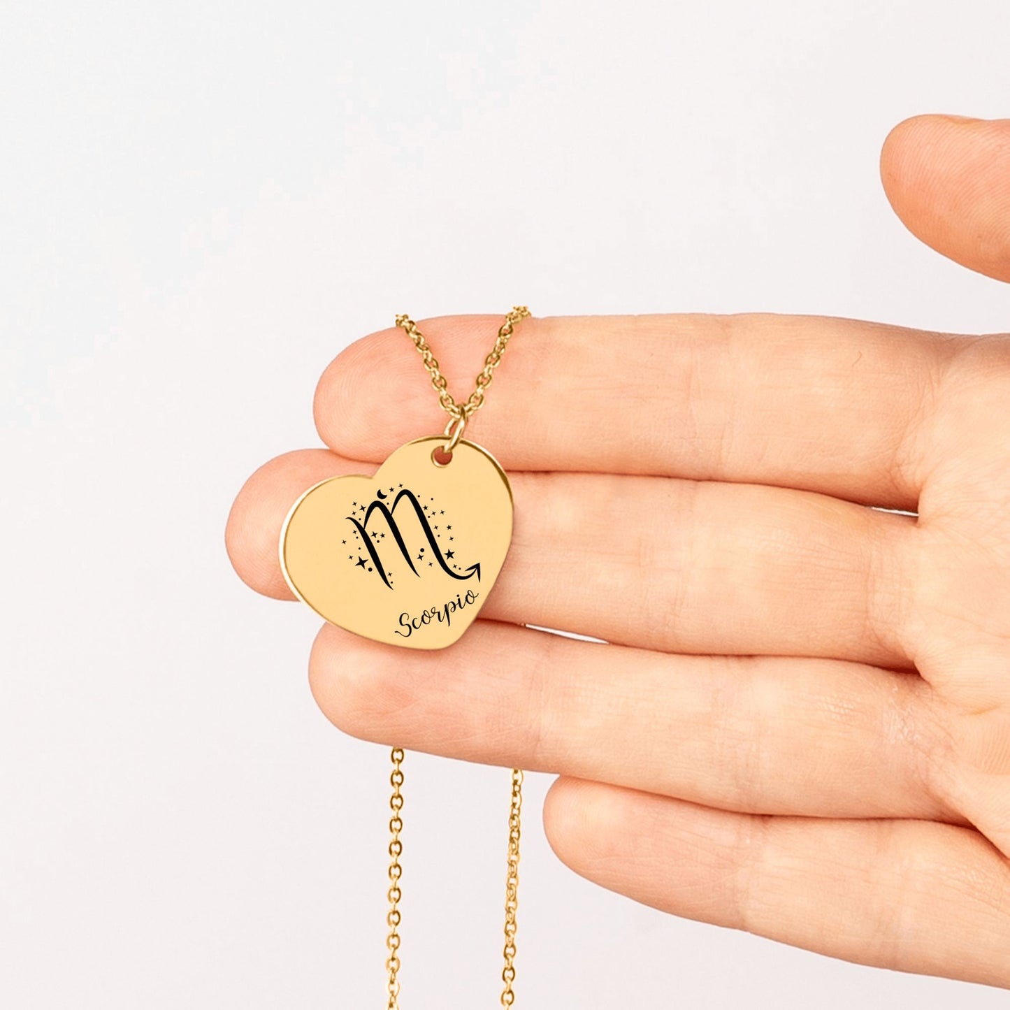 Zodiac Signs Heart Necklace Gift with Custom Message Card  +