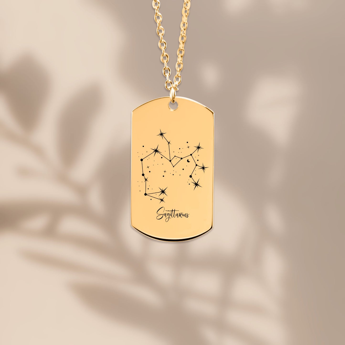 Constellation Zodiac Sign Tag Necklace Gift with Custom Message Card  +