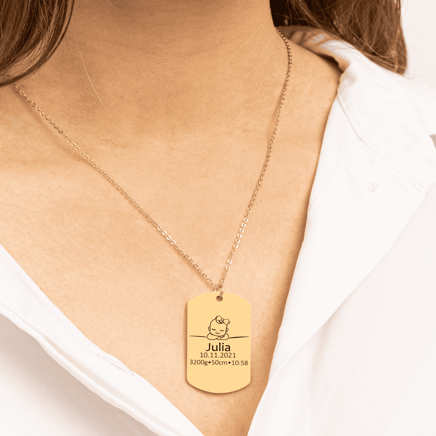 Birth Details Tag Gift with Custom Message Card  +