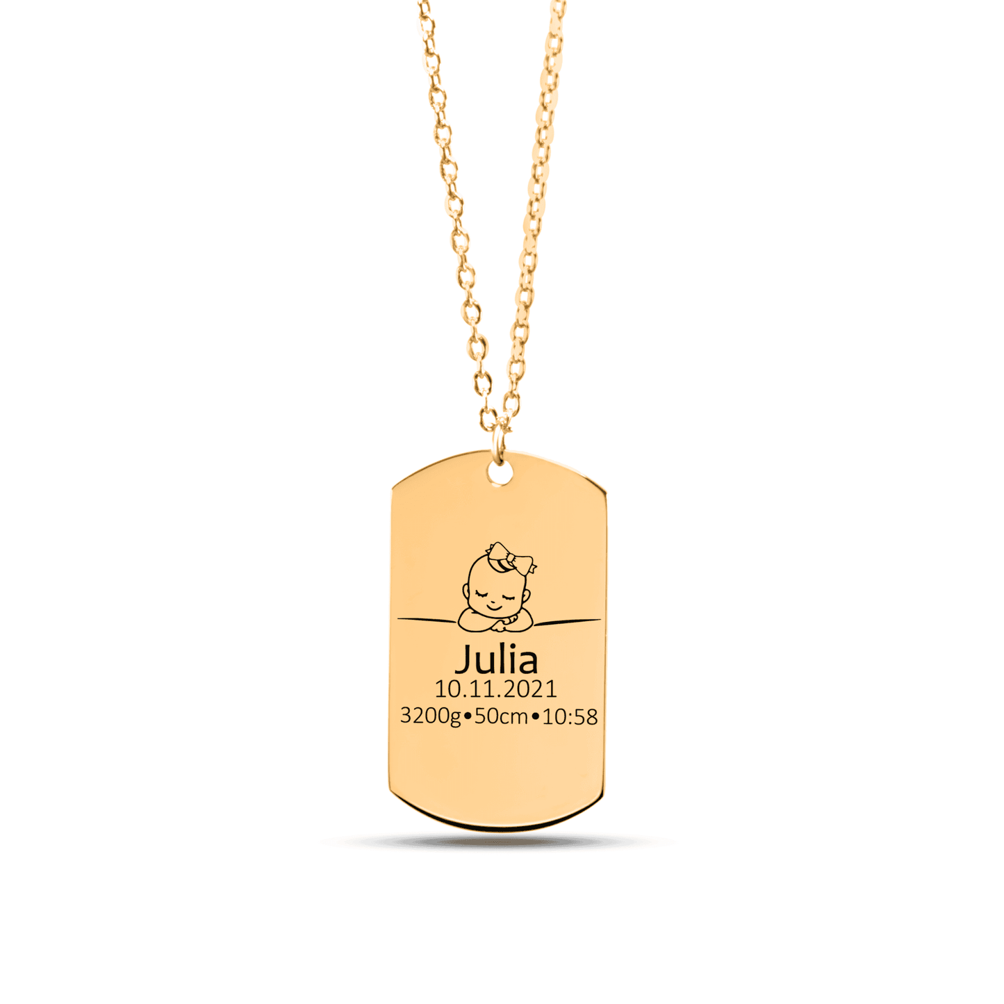 Birth Details Tag Gift with Custom Message Card  +