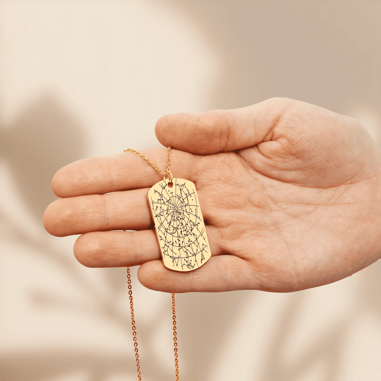 Star Map Tag Necklace  +