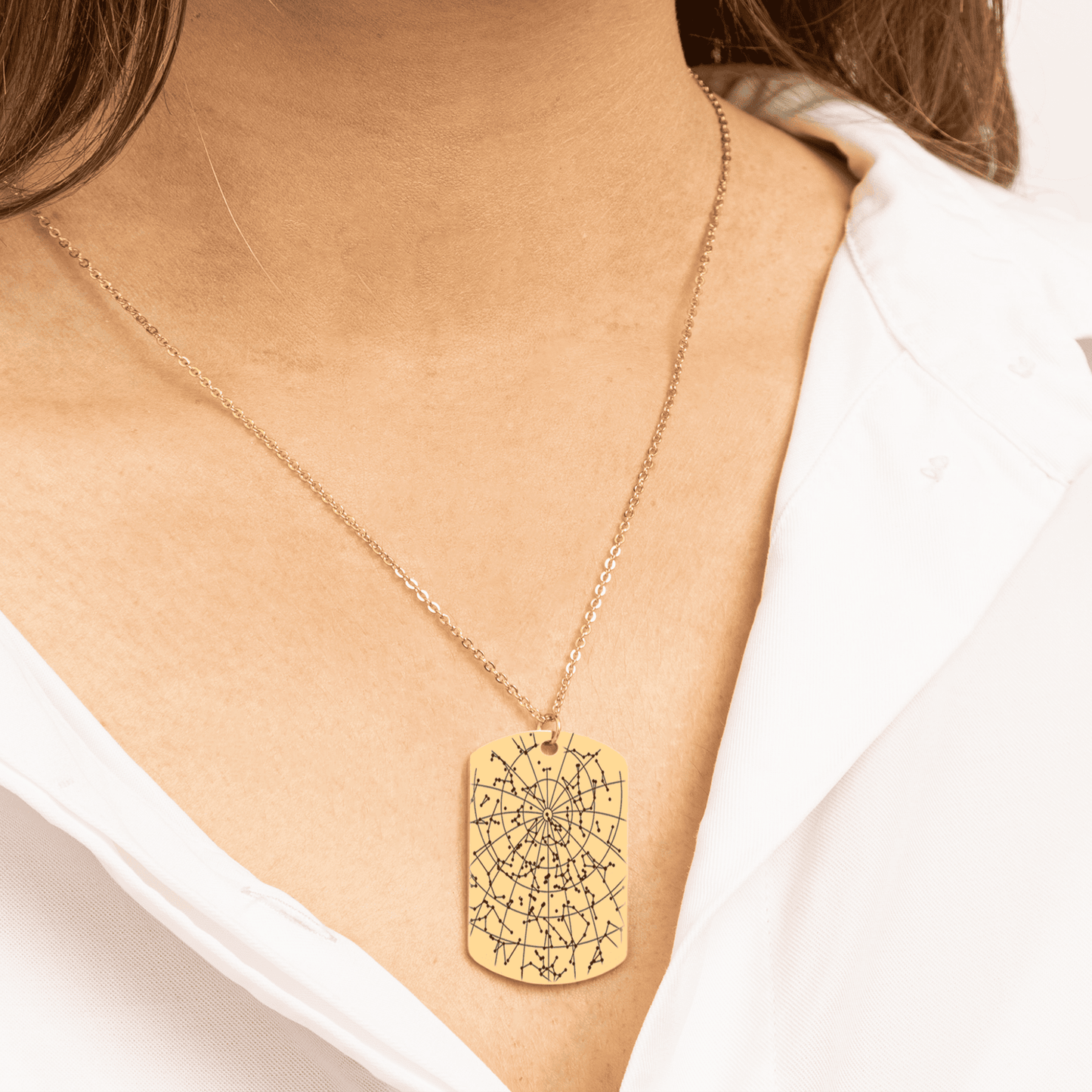 Star Map Tag Necklace  +