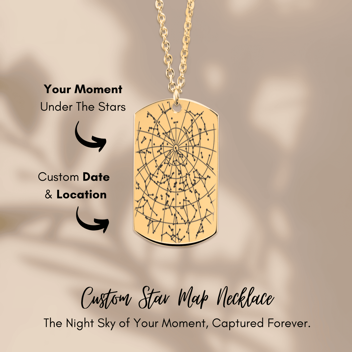 Star Map Tag Necklace  +